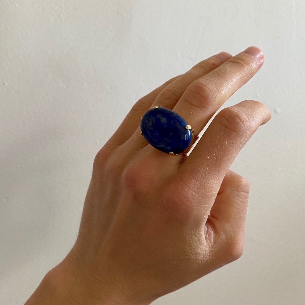 Textured Blue Stone Ring